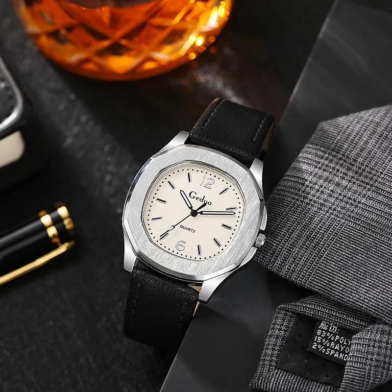 Casual Leather Strap Men Sports Watch