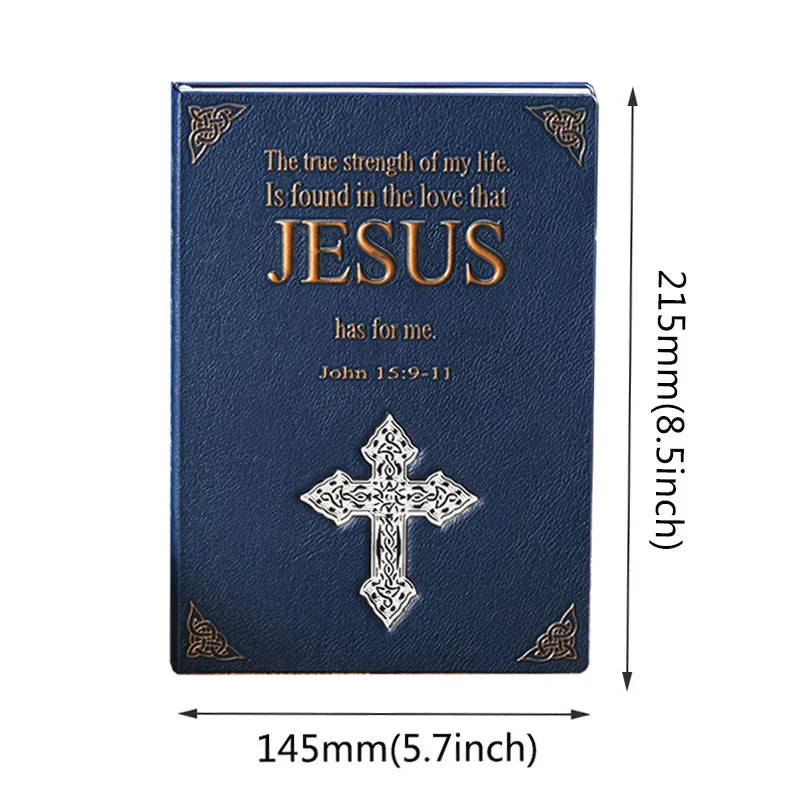 3D Leather Embossed Cross Jesus Notebook